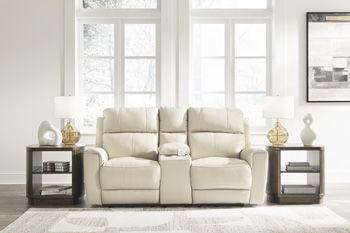 Dahlmoore - Almond - Dbl Power Reclining Loveseat With Console