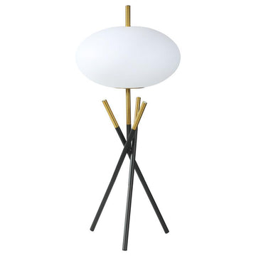 Layton - White Orb Shade Tripod Table Lamp - Black