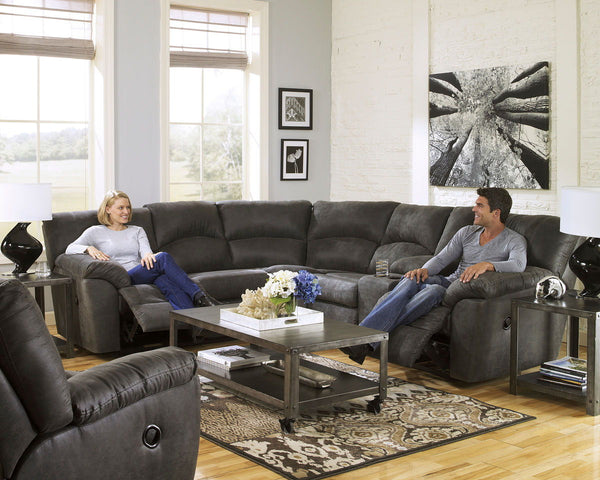 Tambo 2 Pc. Right Arm Facing Loveseat with Console 2 Pc.Sectional, Rocker Recliner Pewter
