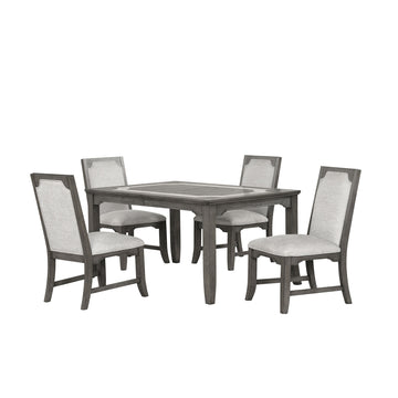 Lisbon - Rectangle Dining Table With 4 Chairs - Gray