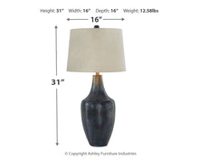 Evania - Indigo - Metal Table Lamp