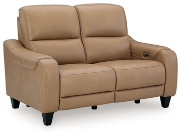 Mosswell - Power Reclining Loveseat With Adj Headrest - Toffee