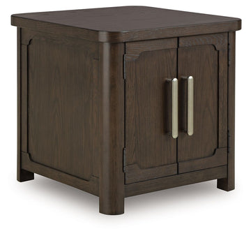 Breckington - Rectangular 2-door End Table - Dark Brown