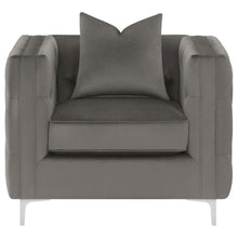 Phoebe - Upholstered Tuxedo Arm Tufted Chair - Urban Bronze