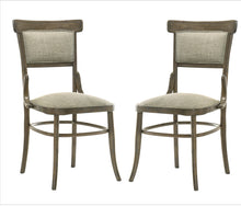 Bistro Set of 2 Vintage Walnut Contemporary Fabric Dining Chair