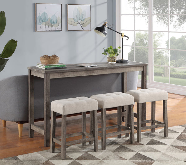 Oriana Brown 4 Piece Counter Height 60" Pub Table Set