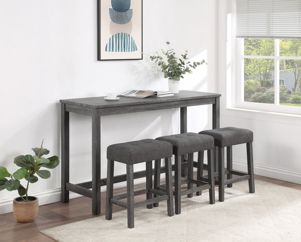 Oriana Gray 4 Piece Counter Height 60" Pub Table Set