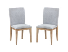 Caspian Set of 2 Gray Linen and Oak Finish Dining Chair