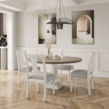 Tannen 59" Round White and Gray Dining Set