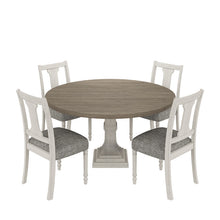 Tannen 59" Round White and Gray Dining Set