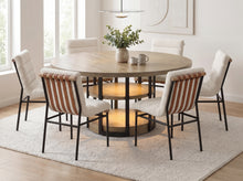 Eden 7Pc 59" Round Rustic Oak Dining Set