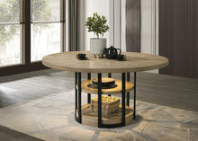 Eden 59" Round Rustic Oak Dining Table