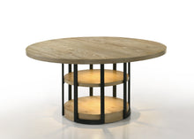 Eden 7Pc 59" Round Rustic Oak Dining Set