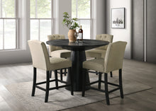Jasper 5Pc 47" Round Ebony Black Pedestal Counter Height Set