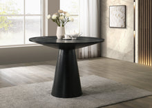 Jasper 47" Round Ebony Black Pedestal Counter Height Table