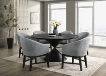 Haven 7Pc 59" Round Ebony Black Pedestal Dining Set