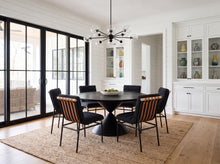 Haven 7Pc 59" Round Ebony Black Pedestal Dining Set (30055-2)