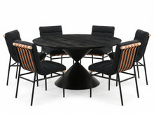 Haven 7Pc 59" Round Ebony Black Pedestal Dining Set (30055-2)
