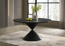Haven 59" Round Ebony Black Pedestal Dining Table