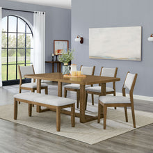 Darla 6Pc 72" Rectangular Walnut Oak Finish Sled Dining Set