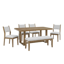Darla 6Pc 72" Rectangular Walnut Oak Finish Sled Dining Set