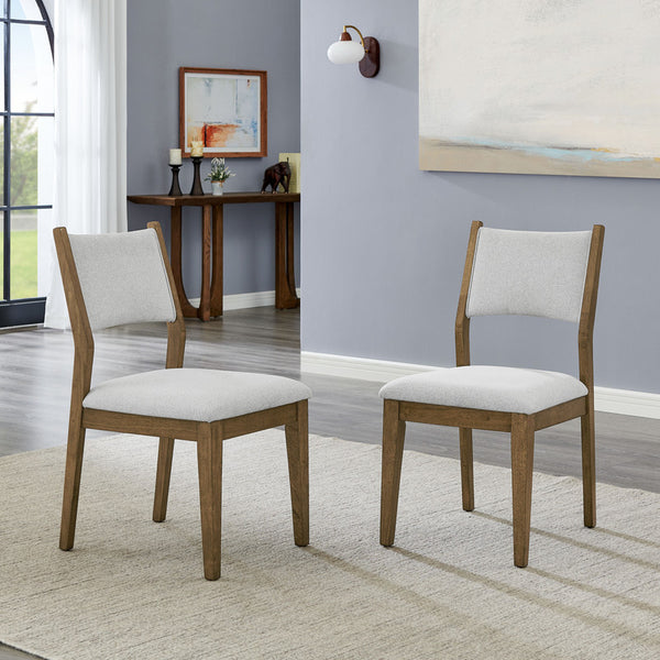Darla Set of 2 Walnut Oak Dining Side Chairs