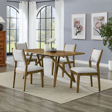 Darla 5Pc 70" Rectangular Walnut Oak Geometric Cross Base Dining Set (30064-3)