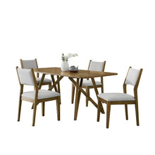 Darla 5Pc 70" Rectangular Walnut Oak Geometric Cross Base Dining Set (30064-3)