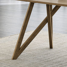 Darla 70" Rectangular Walnut Oak Geometric Cross Base Dining Table