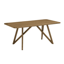 Darla 70" Rectangular Walnut Oak Geometric Cross Base Dining Table