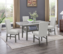 Selena 5-Piece 60" Gray Faux Marble Dining Set – Rectangular Table