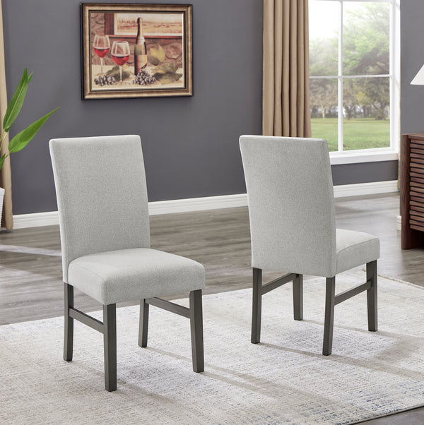 Selena Set of 2 Light Gray Fabric Parsons Dining Side Chairs