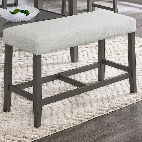 Selena 40" Light Gray Fabric Counter Height Bench