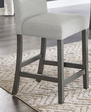 Selena Set of 2 Light Gray Fabric Counter Height Chairs