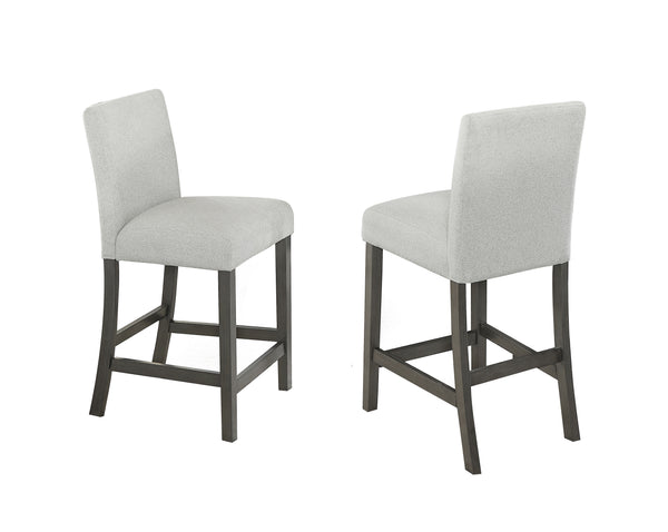 Selena Set of 2 Light Gray Fabric Counter Height Chairs