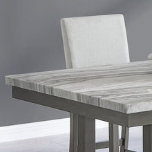 Selena 7-Piece 60" Gray Faux Marble Counter Height Dining Set