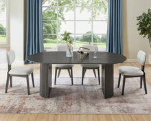 Valencia 5-Piece 80" Oval Gray Oak Finish Dining Set