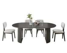 Valencia 5-Piece 80" Oval Gray Oak Finish Dining Set