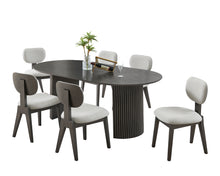 Valencia 7-Piece 80" Oval Gray Oak Finish Dining Set