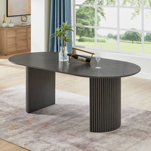 Valencia 80" Oval Gray Oak Finish Dining Table