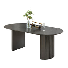 Valencia 80" Oval Gray Oak Finish Dining Table