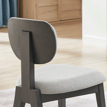 Valencia Set of 2 Light Gray Fabric Upholstered Dining Chairs