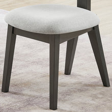 Valencia Set of 2 Light Gray Fabric Upholstered Dining Chairs