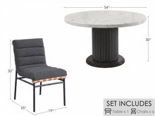 Valencia 7-Piece 54" Round White Faux Marble Dining Set (30070-4)