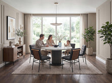 Valencia 7-Piece 54" Round White Faux Marble Dining Set (30070-4)