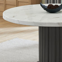 Valencia 54" Round White Faux Marble Dining Table