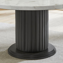 Valencia 7-Piece 54" Round White Faux Marble Dining Set