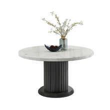 Valencia 7-Piece 54" Round White Faux Marble Dining Set (30070-4)