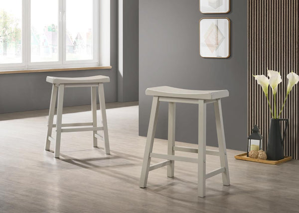 Set of 2 17.5"W Alonzo Light Gray Backless Ergonomic Counter Height Stool