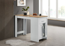 Alonzo 47" Oak and White Small Space Counter Height Dining Table